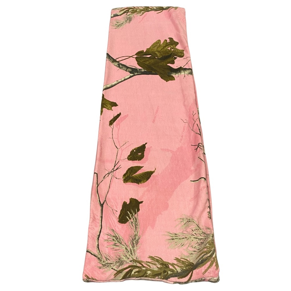 Pink and Green Leaf Pattern Scarf